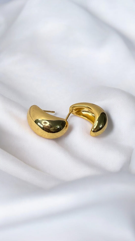 Stylish Gold Plated Stainless Steel Abstract Stud Earrings for Women - Modern Minimalist Design