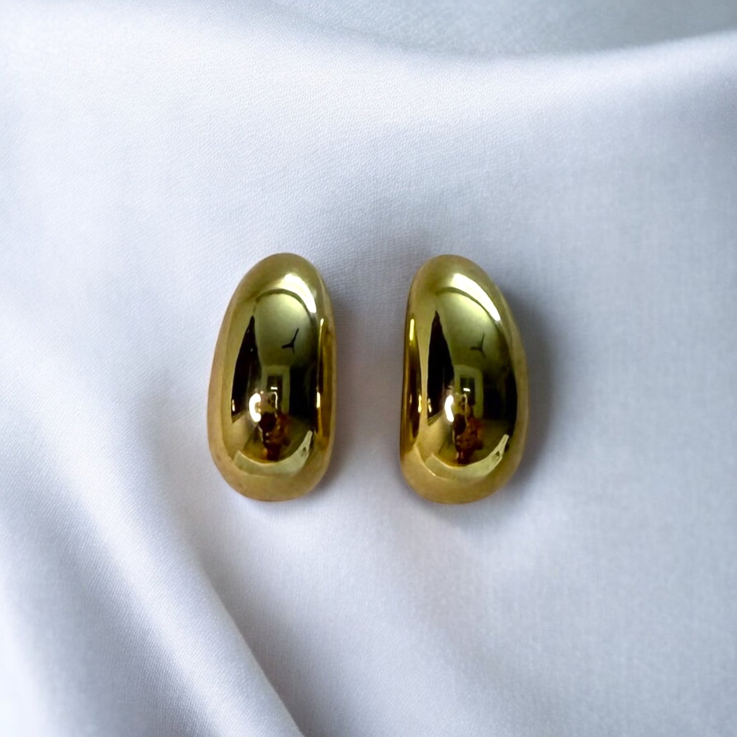 Stylish Gold Plated Stainless Steel Abstract Stud Earrings for Women - Modern Minimalist Design