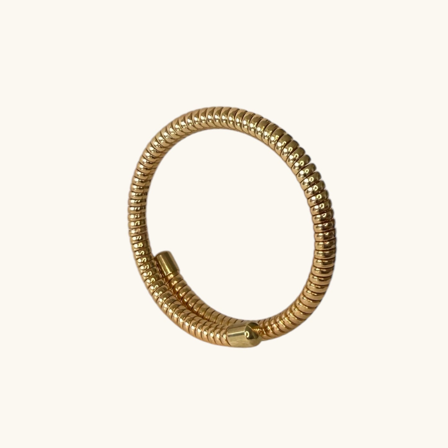 Gold-Plated Flexible Coil Bracelet - Stylish Stretchable Metal Bangle